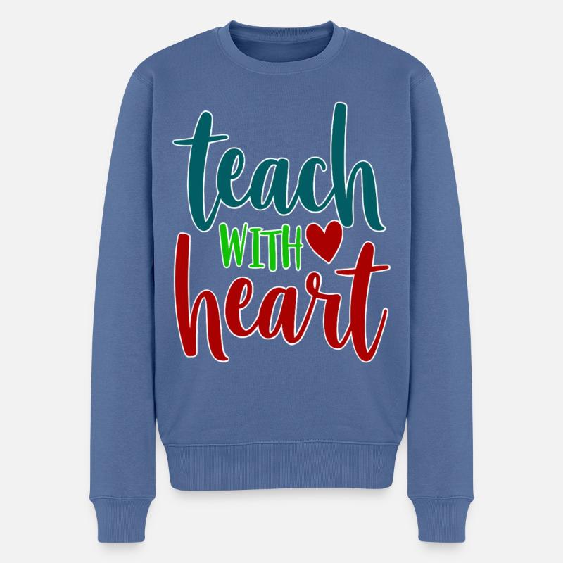 Enseigner avec le cœur Enseignant Dire - Pull Premium bio Homme - bleu pigeon