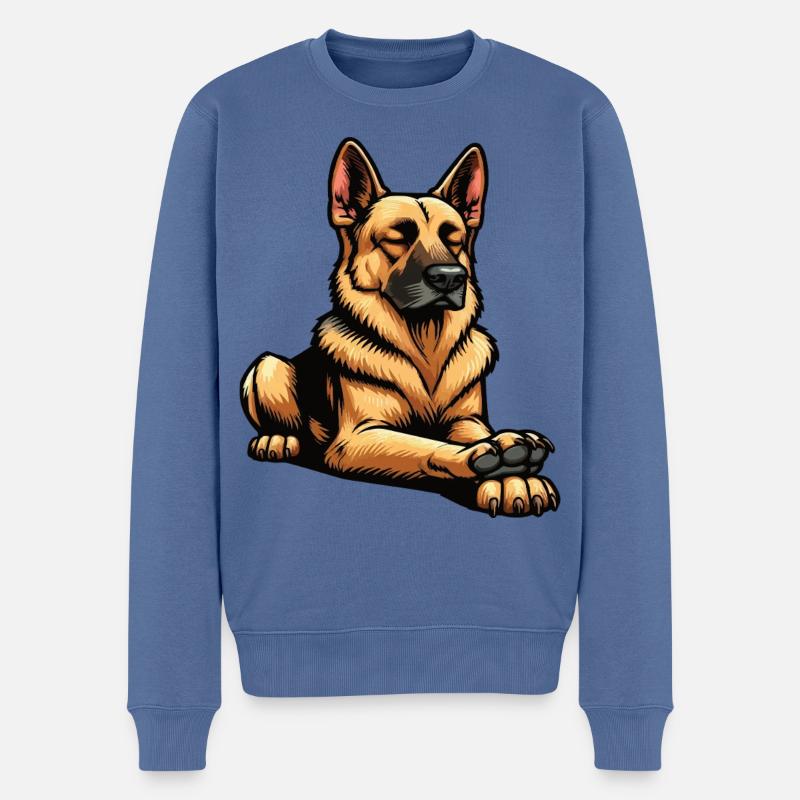 Deutscher Schäferhund Schäferhunde Schäferhunde - Männer Premium Bio Pullover - Taubenblau