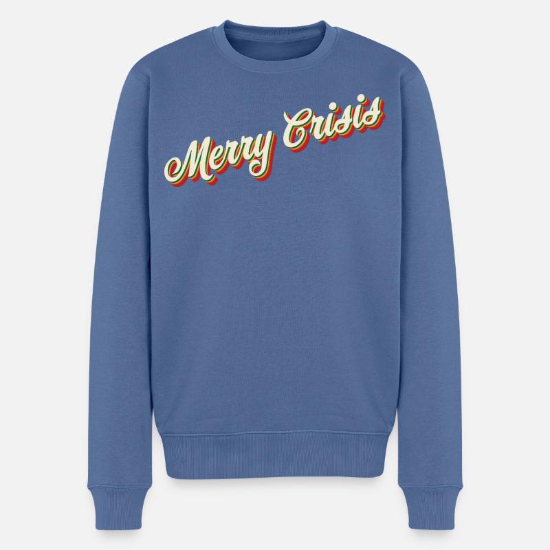 Conception de Noël Merry Crisis - Pull Premium bio Homme - bleu pigeon