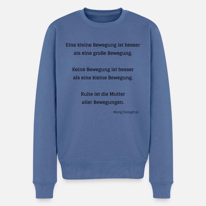 Eine kleine Bewegung - Männer Premium Bio Pullover - Taubenblau