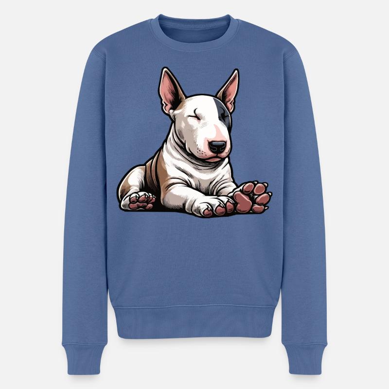 Bull Terrier miniature Bully Bull Terrier Propriétaire - Pull Premium bio Homme - bleu pigeon
