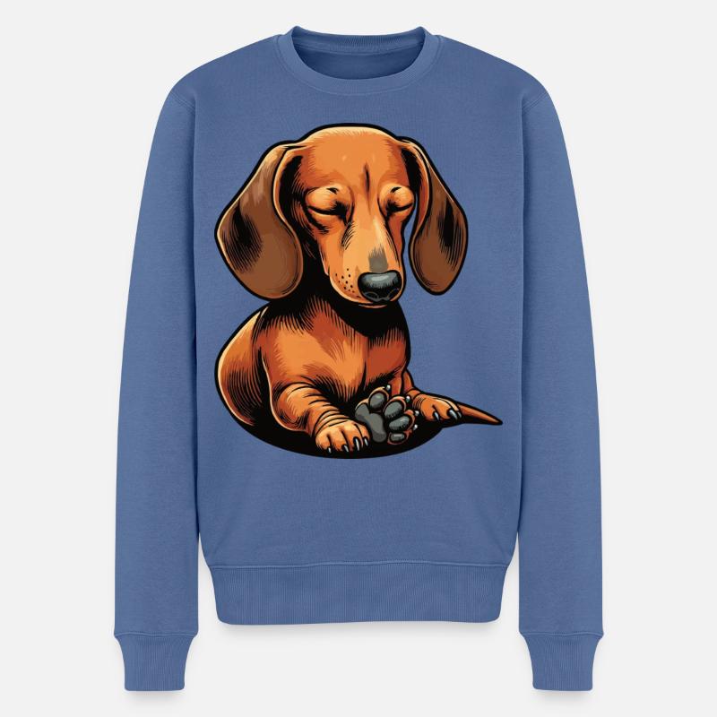 Dackel Dackelbesitzer Dackelliebhaber Dachshund - Männer Premium Bio Pullover - Taubenblau