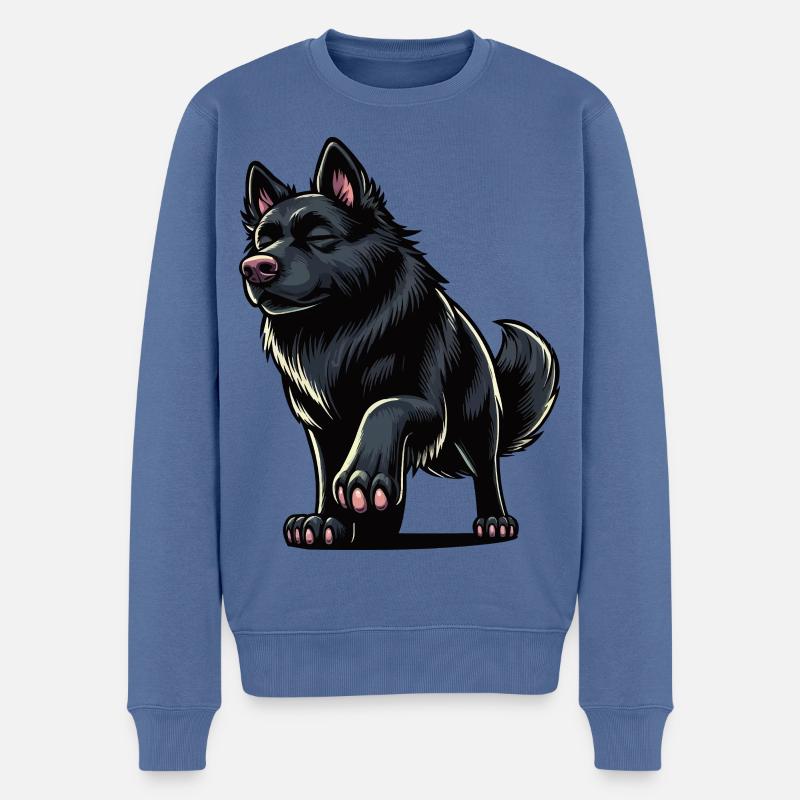 Schwarzer Schäferhund Schäferhundbesitzer  - Männer Premium Bio Pullover - Taubenblau