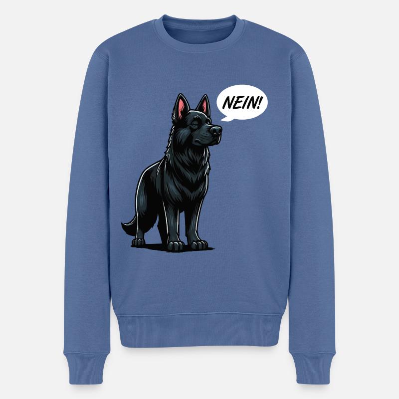 Nein Schwarzer Schäferhund Schäferhundbesitzer  - Männer Premium Bio Pullover - Taubenblau