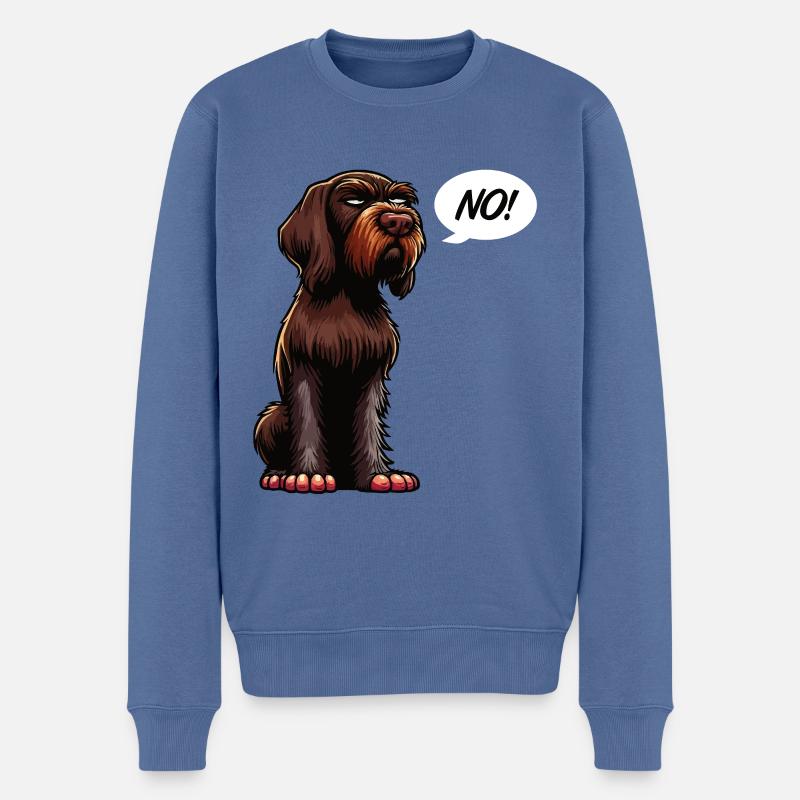 No Deutsch Drahthaar Deutsch-Drahthaar Besitzer - Männer Premium Bio Pullover - Taubenblau