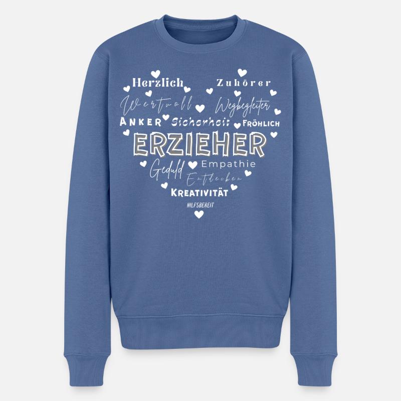 Erzieher Abschied Geschenk  - Männer Premium Bio Pullover - Taubenblau