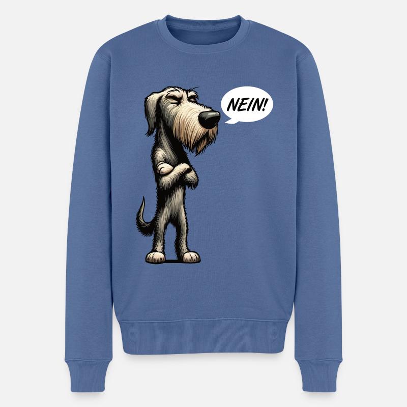 Nein Irischer Wolfshund Wolfshundbesitzer  - Männer Premium Bio Pullover - Taubenblau