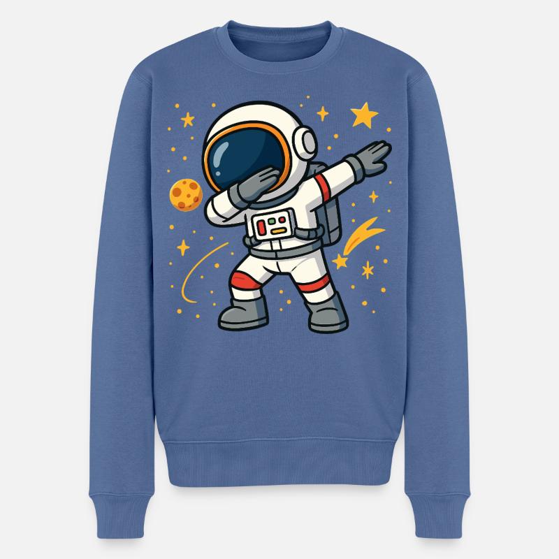 Astronaut - Männer Premium Bio Pullover - Taubenblau