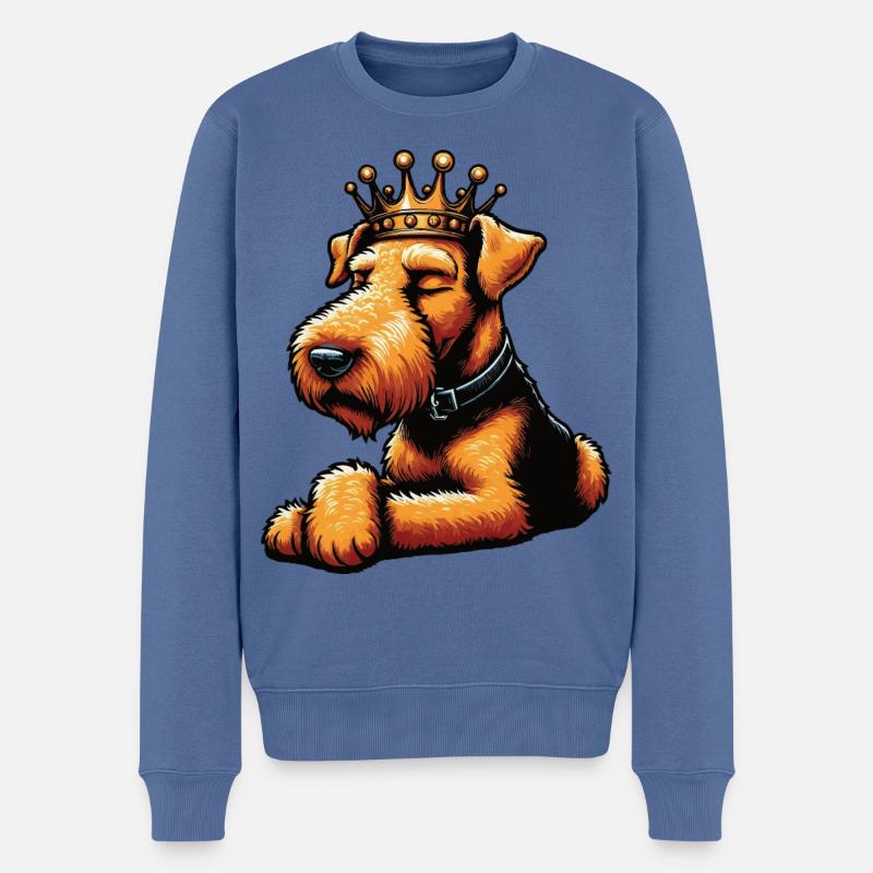 Airedale Terrier Airedales Airedaleliebhaber - Männer Premium Bio Pullover - Taubenblau