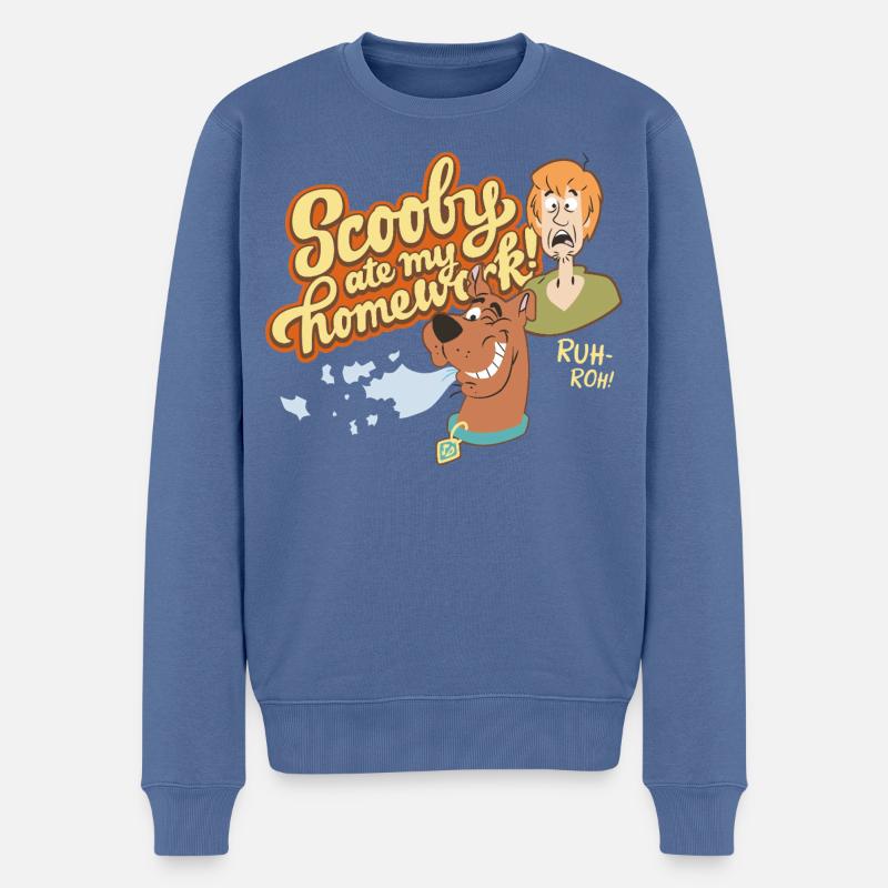 Scooby-Doo Shaggy Rogers & Scooby Spruch Homework - Männer Premium Bio Pullover - Taubenblau