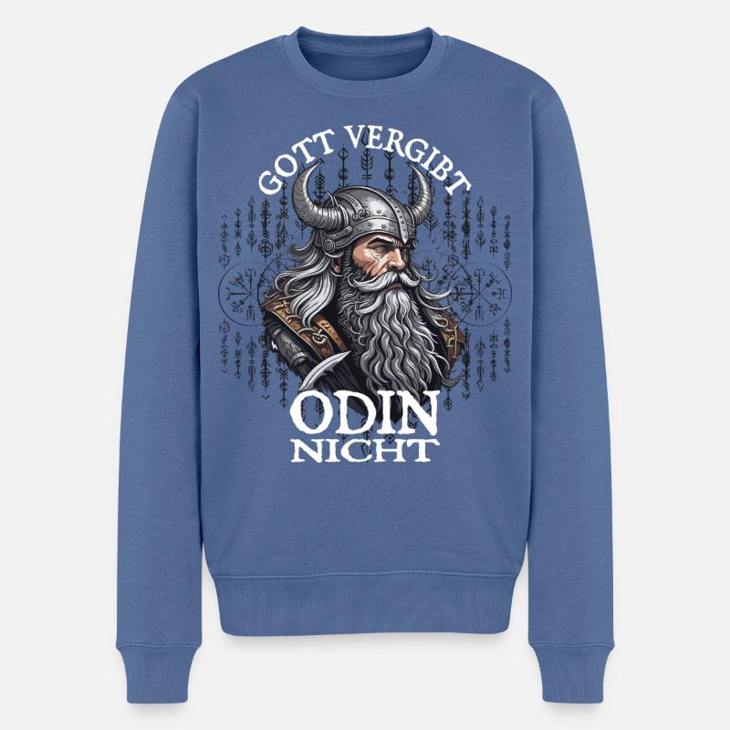 Gott viergibt Odin nicht - Männer Premium Bio Pullover - Taubenblau