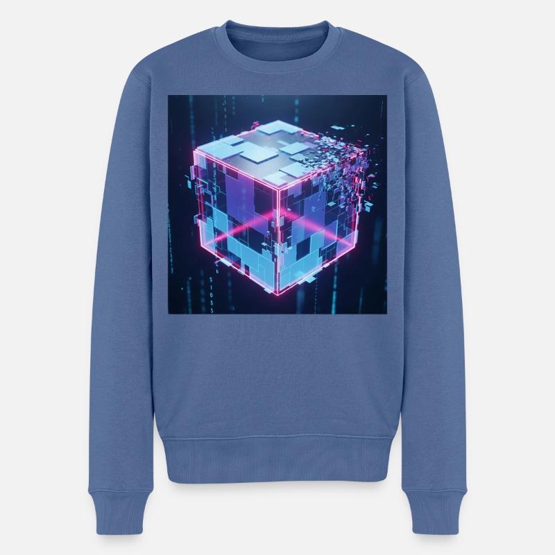 Digital Cube Technology Digital Cube Tech - Men's Premium Organic Jumper - stone blue