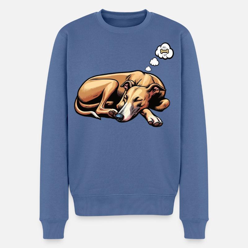 Whippet Greyhound Whippets Propriétaire de lévrier - Pull Premium bio Homme - bleu pigeon