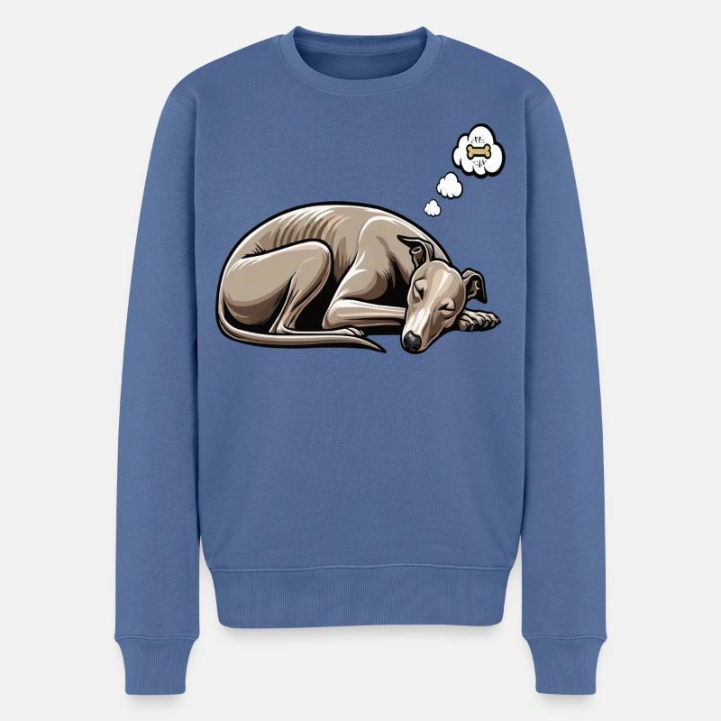 Whippet Greyhound Whippets Propriétaire de lévrier - Pull Premium bio Homme - bleu pigeon