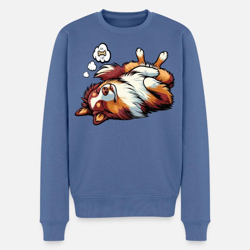 Berger australien Aussie Aussie Propriétaires Aussies - Pull Premium bio Homme - bleu pigeon
