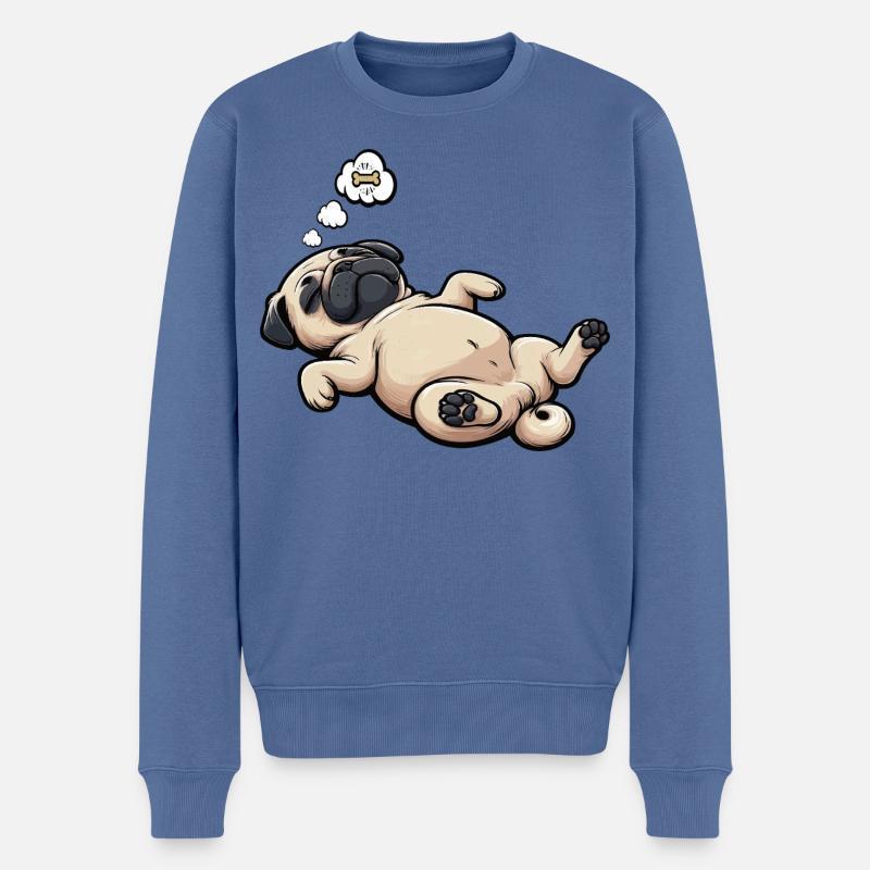 Mops Möpse Mopsbesitzer Mopsliebhaber Mopshalter - Männer Premium Bio Pullover - Taubenblau