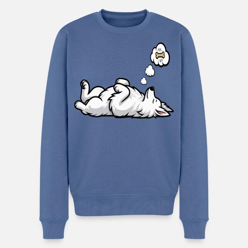 Weißer Schäferhund Schäferhund Schäferhunde - Männer Premium Bio Pullover - Taubenblau