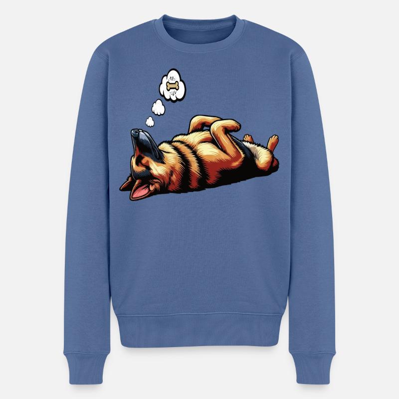 Deutscher Schäferhund Schäferhunde Schäferhunde - Männer Premium Bio Pullover - Taubenblau