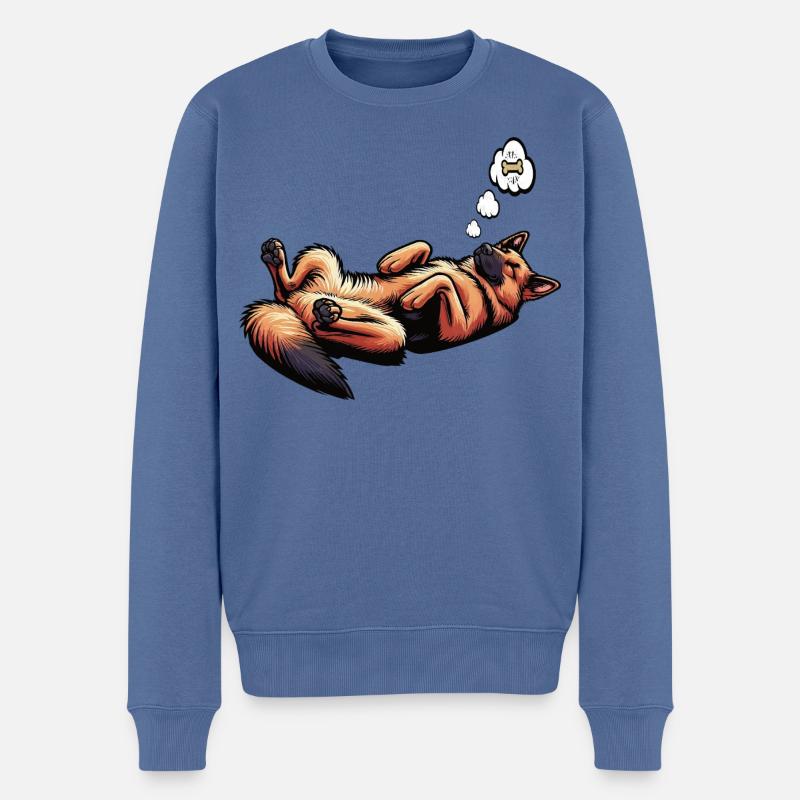 Deutscher Schäferhund Schäferhunde Schäferhunde - Männer Premium Bio Pullover - Taubenblau