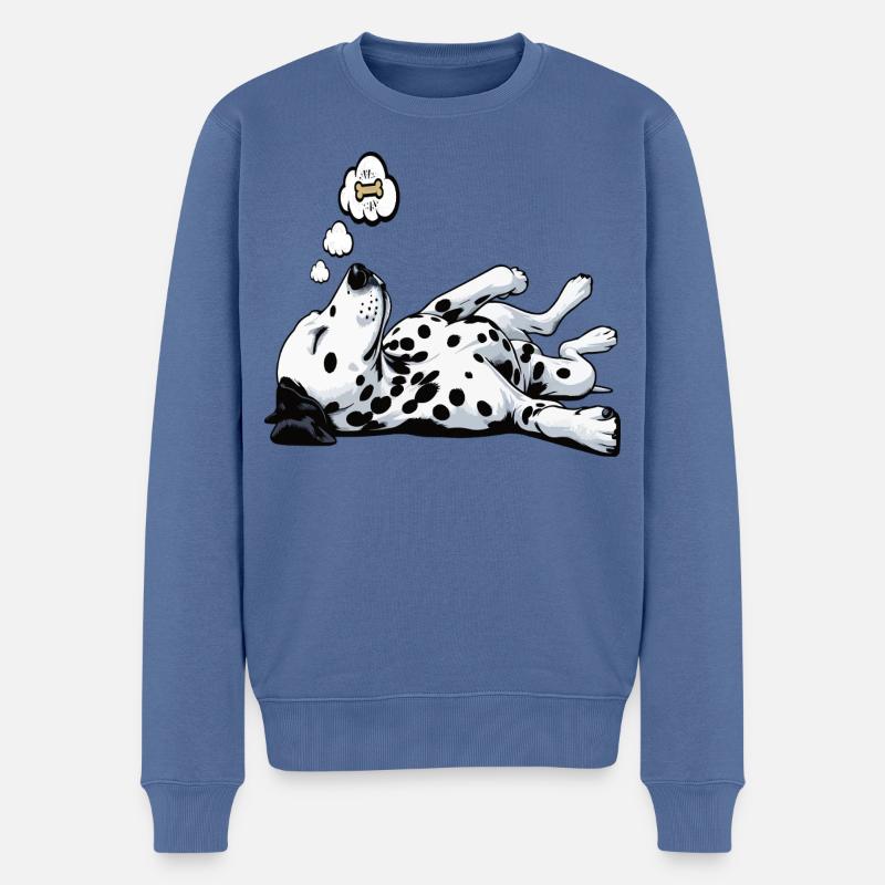 Dalmatiner Dalmatinerhalter Dalmatinerbesitzer - Männer Premium Bio Pullover - Taubenblau