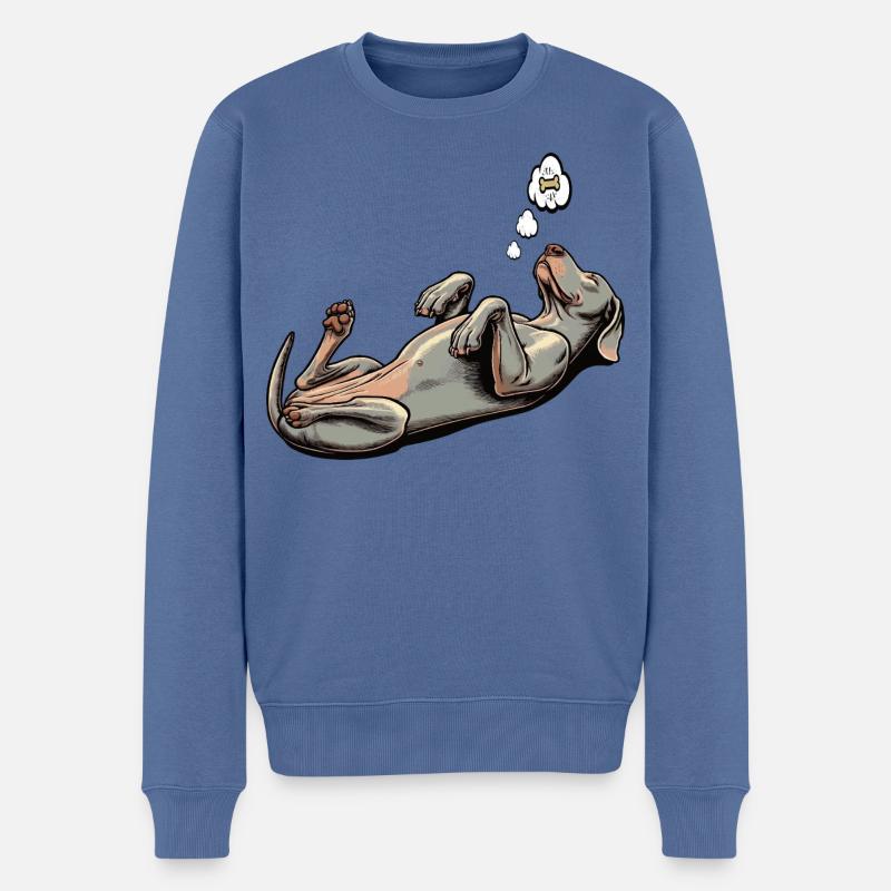 Propriétaire de Weimaraner Passionné de Weimaraner - Pull Premium bio Homme - bleu pigeon