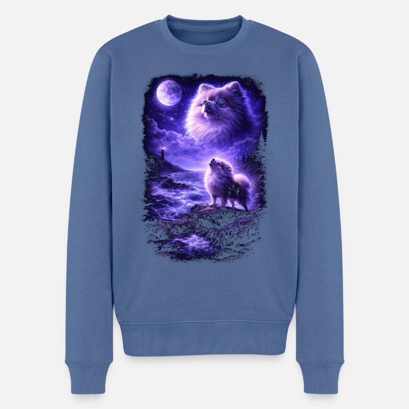 Hund Mama Hund Papa - Männer Premium Bio Pullover - Taubenblau