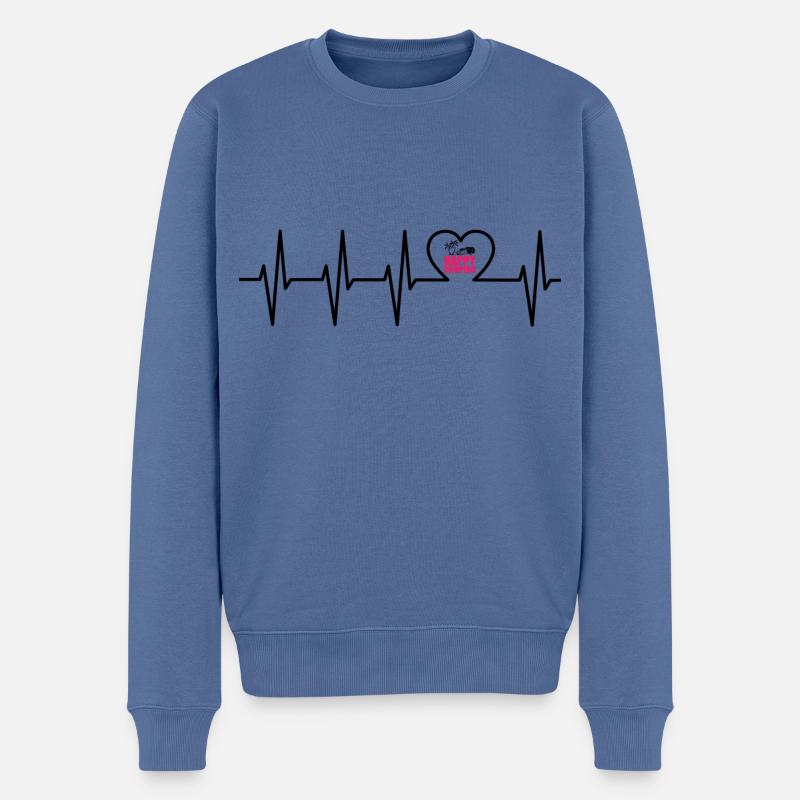 HC HEARTBEAT - Männer Premium Bio Pullover - Taubenblau
