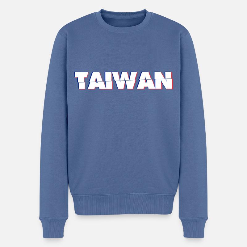 Taiwan - Männer Premium Bio Pullover - Taubenblau