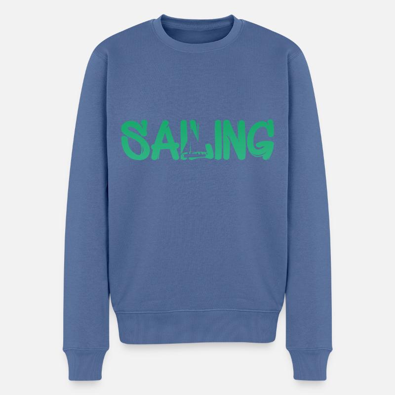 Sailing - Männer Premium Bio Pullover - Taubenblau