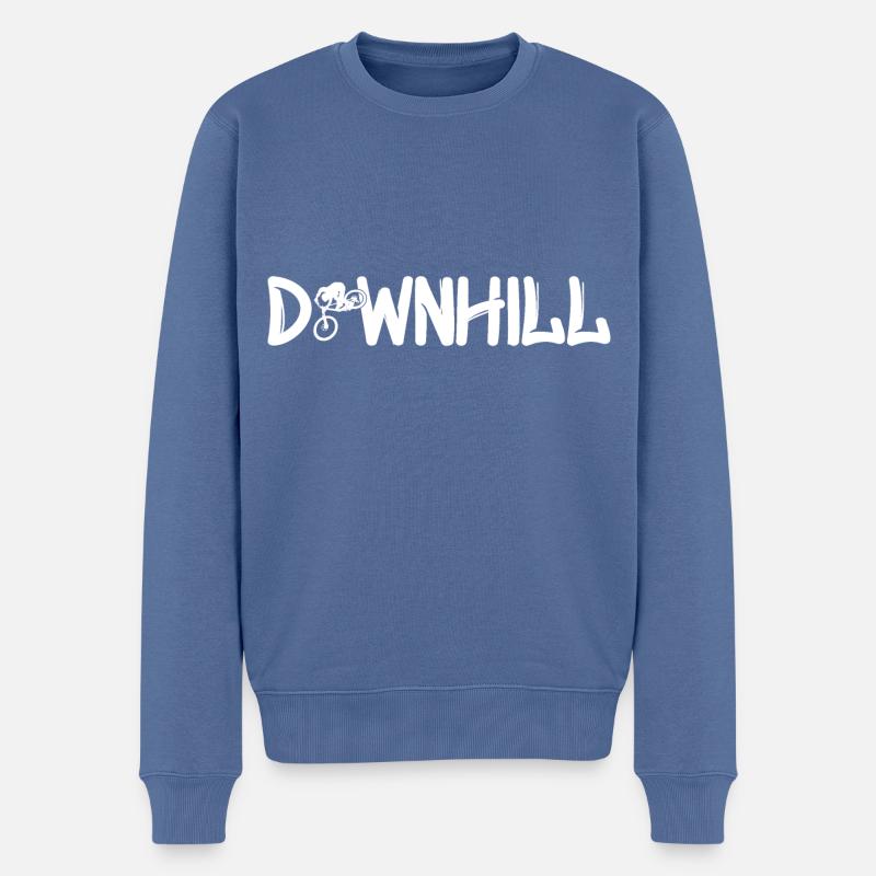 Downhill - Männer Premium Bio Pullover - Taubenblau