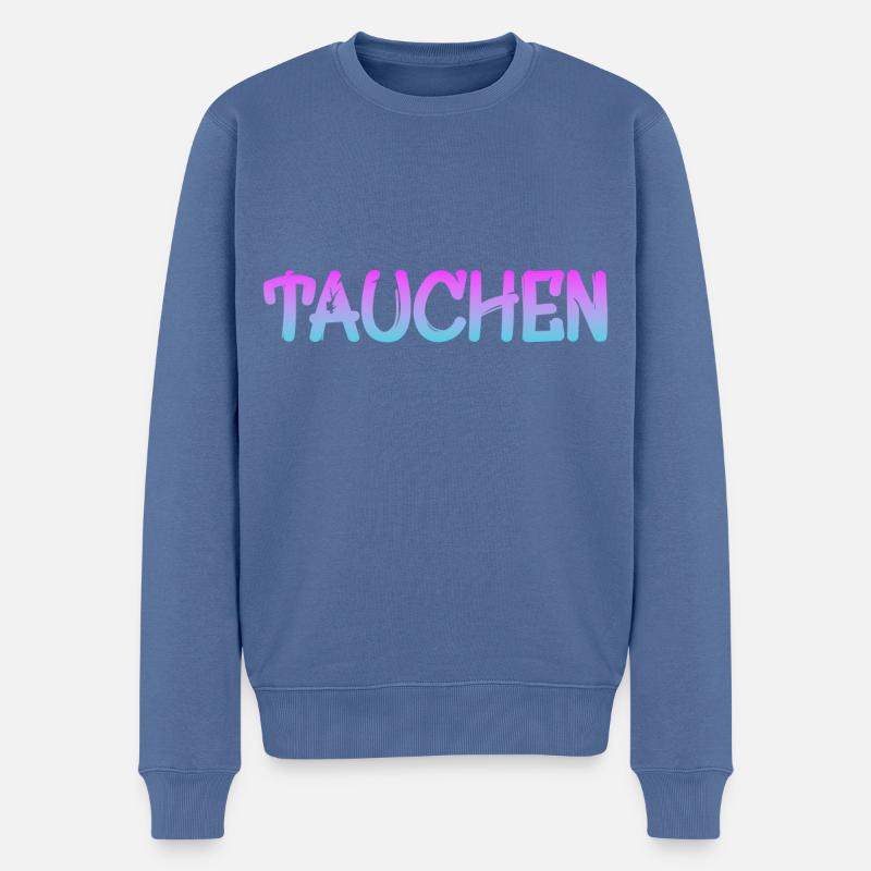 Tauchen Scuba Diver - Männer Premium Bio Pullover - Taubenblau