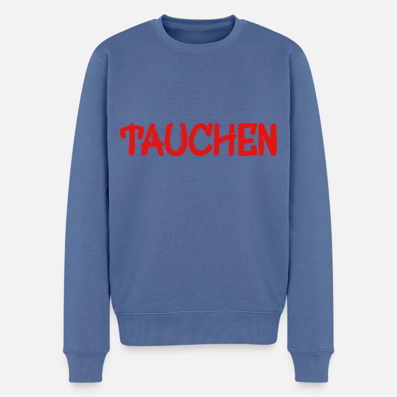 Tauchen - Männer Premium Bio Pullover - Taubenblau