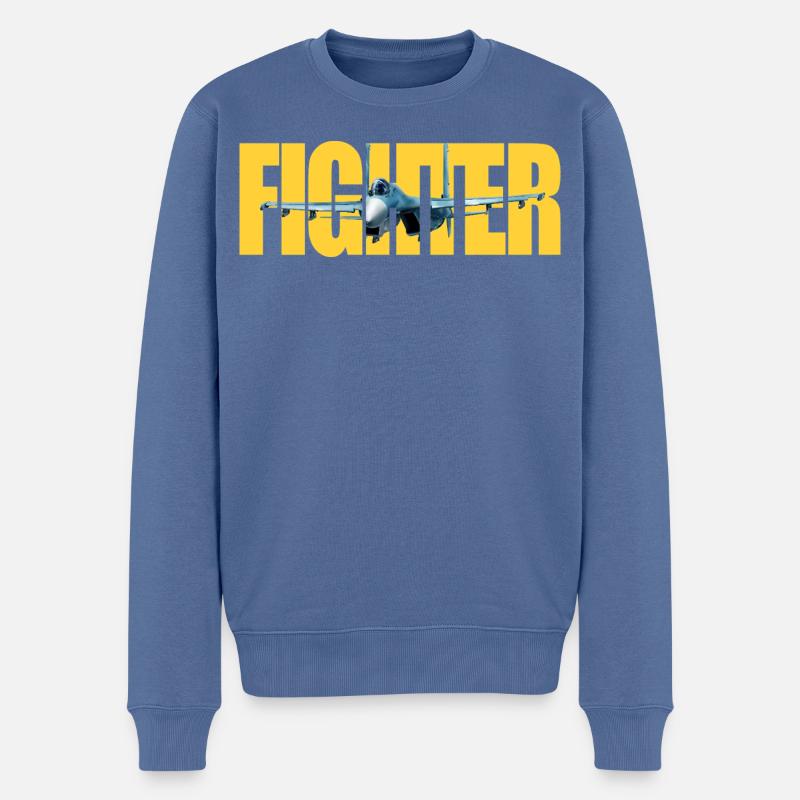 Fighter Su-27 - Männer Premium Bio Pullover - Taubenblau