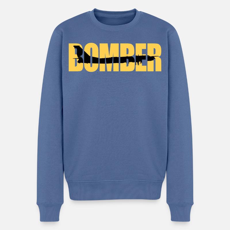 Bomber Tu-95 - Männer Premium Bio Pullover - Taubenblau
