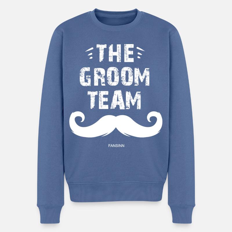 Hochzeit Junggesellenabschied Ehe Liebe Geschenk - Männer Premium Bio Pullover - Taubenblau