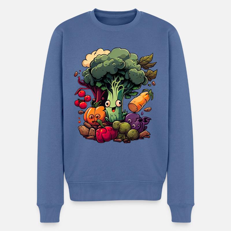 Ich liebe Gemüse - Männer Premium Bio Pullover - Taubenblau