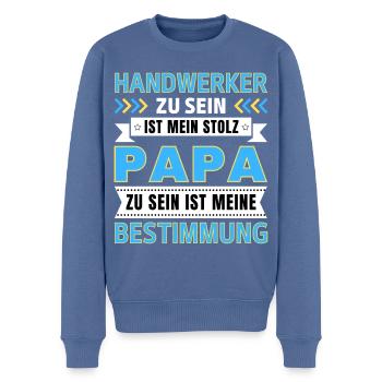 Handwerker zu sein ist mein Stolz; Papa Geschenk - Männer Premium Bio Pullover - Taubenblau - Vorne - Nico (187cm)