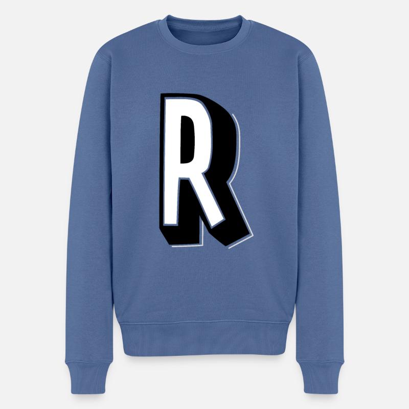 Buchstabe R - Alphabet R. - Männer Premium Bio Pullover - Taubenblau
