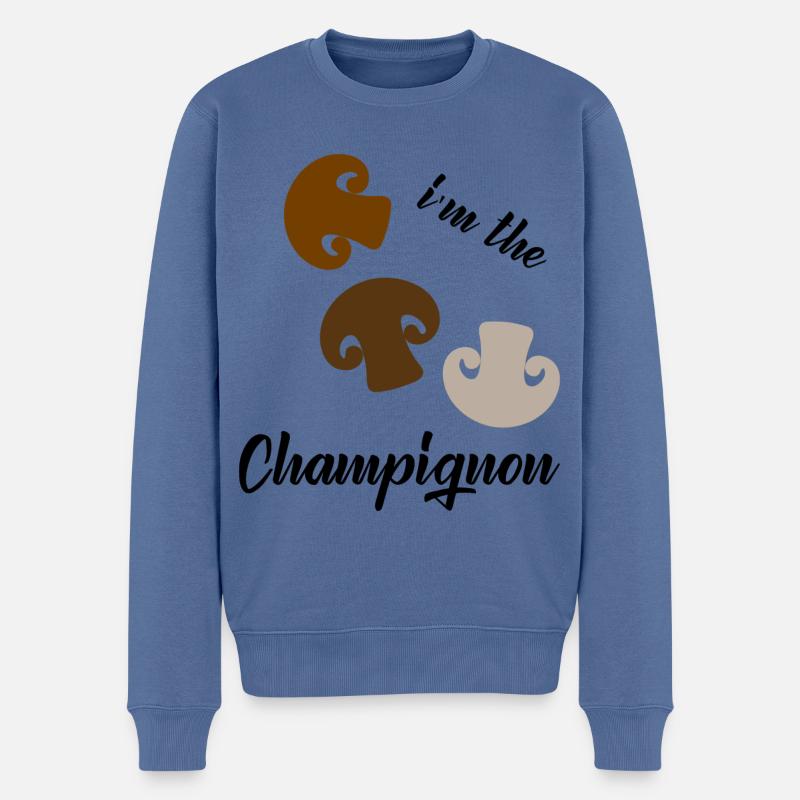 Je suis le champignon - Pull Premium bio Homme - bleu pigeon