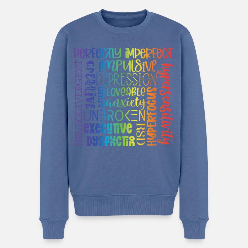 Neurodivergent - Pull Premium bio Homme - bleu pigeon
