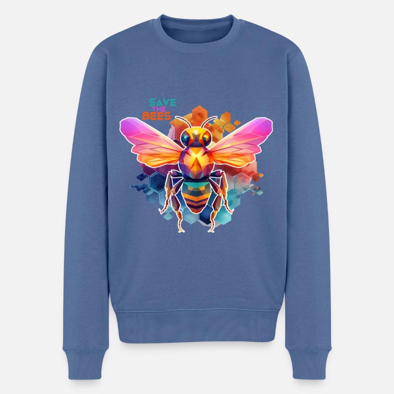 Rettet die Bienen - Männer Premium Bio Pullover - Taubenblau