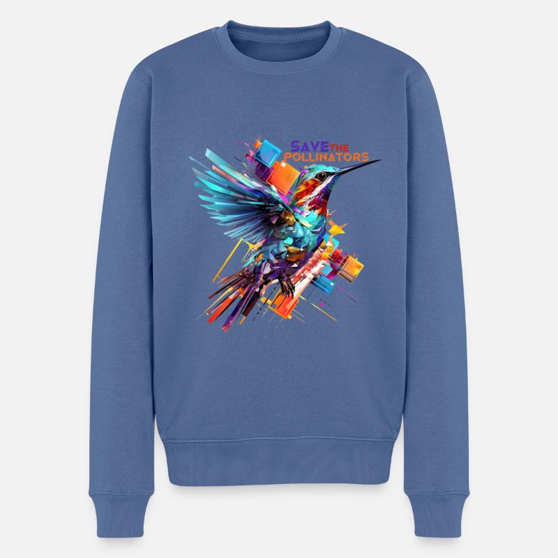 Rettet die Bestäuber - Männer Premium Bio Pullover - Taubenblau