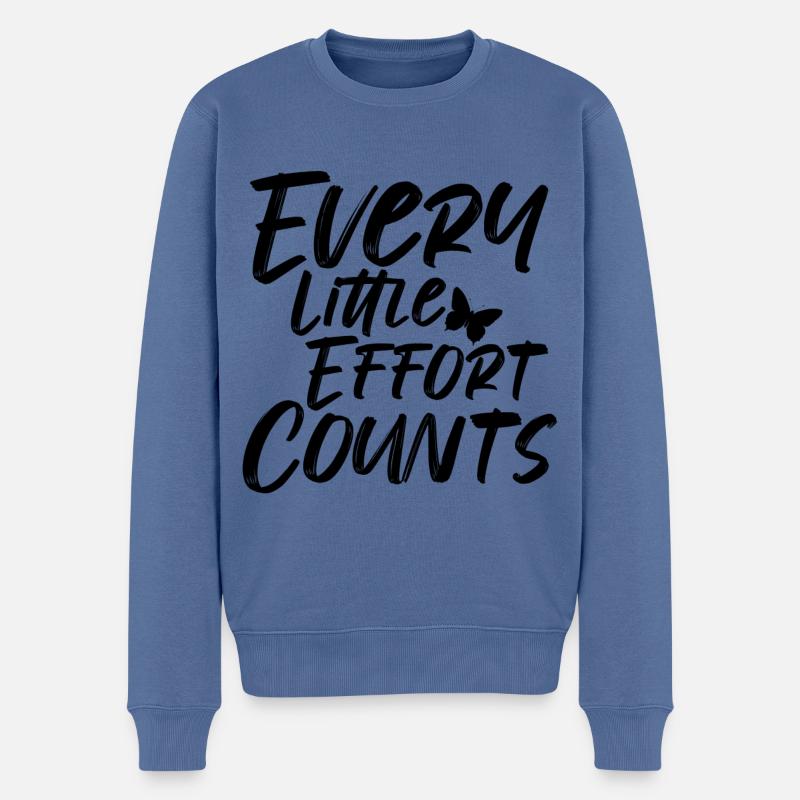 Frase - Chaque petit effort compte - Mariposa - Pull Premium bio Homme - bleu pigeon