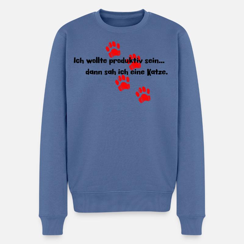 Ich wollte produktiv sein... - Männer Premium Bio Pullover - Taubenblau