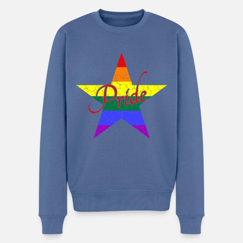 LGBTQ Pride Stern - Männer Premium Bio Pullover - Taubenblau