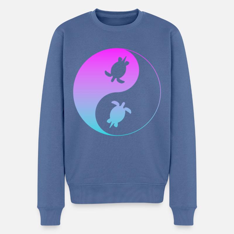 Schildkröte - Männer Premium Bio Pullover - Taubenblau