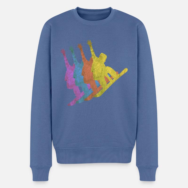 Snowboard Snowboarding - Männer Premium Bio Pullover - Taubenblau