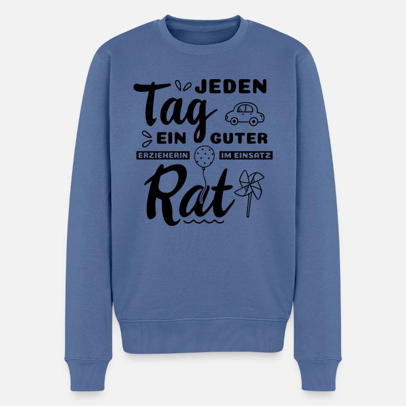 Erzieherin Kindergarten Abschied Geschenk Lustig - Männer Premium Bio Pullover - Taubenblau