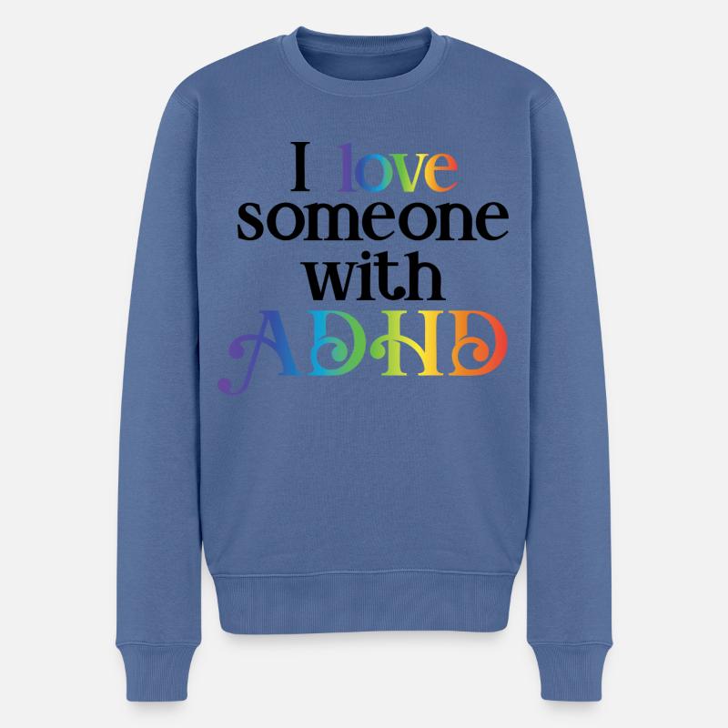 ADHS - Männer Premium Bio Pullover - Taubenblau