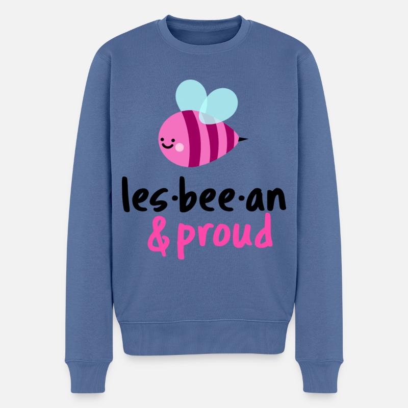 les-bee-an & proud - Männer Premium Bio Pullover - Taubenblau